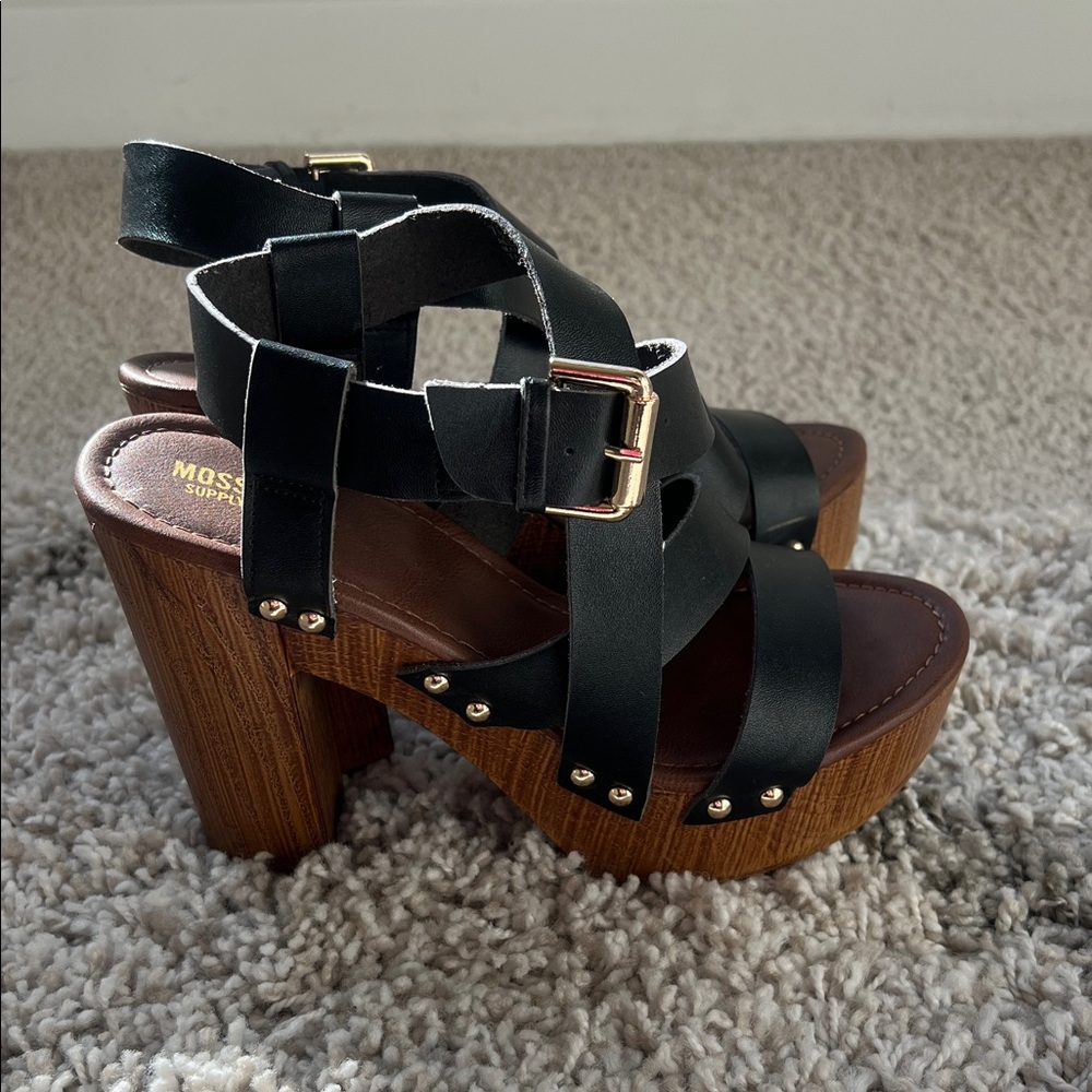 Mossimo Supply Co. Black and Brown Platform Heels
